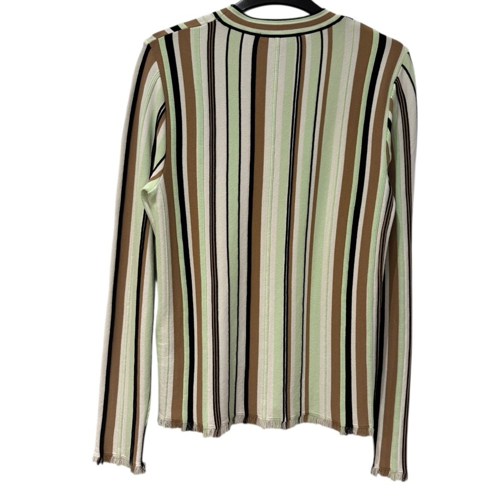 MARC CAIN Long-sleeved shirt, multicolored stripes Mint Green Brown Black Size M - Picture 5 of 9